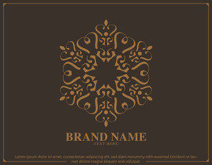 luxury ornament logo line art