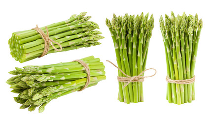 asparagus isolated on white background, full depth of field - obrazy, fototapety, plakaty