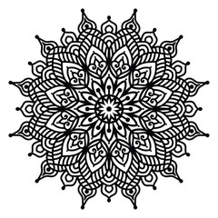 Flower Mandala. Vintage decorative elements. Oriental pattern, vector illustration. Islam, Arabic, Indian, Moroccan, Spain, Turkish, Pakistan, Chinese, mystic, ottoman motifs. Coloring book page.
