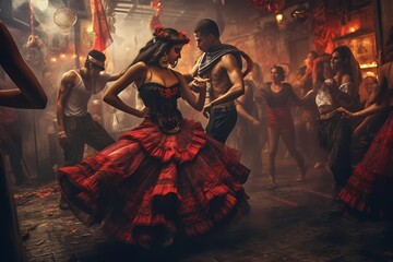 Latin American. Mexico Dance Club. Generative Ai. - obrazy, fototapety, plakaty