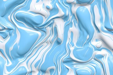 Obraz premium Seamless Pattern. Liquid pastel wavy melted plastic texture. Wrinkle silicone sheet. Wrinkle background. Notches of rubber sheet. Art illustration. Generative Ai.
