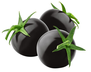 black Tomato, isolated on white background, full depth of field