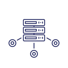 mainframe, server or hosting service line icon