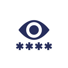 Parental control icon with a password and eye, vector pictogram