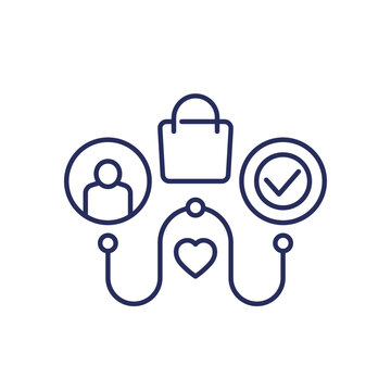 Customer Journey Line Icon, Vector