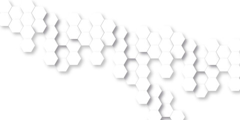  3d Embossed Hexagon honeycomb white Background with geometric hexagon shapes. Hexagonal structure futuristic white background and Embossed Hexagon , honeycomb white Background ,light shadow ,Vector.