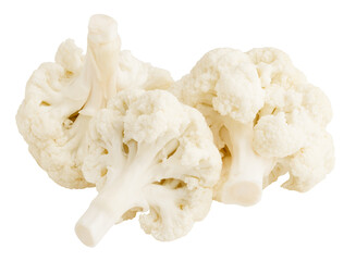 cauliflower isolated on white background, full depth of field - obrazy, fototapety, plakaty