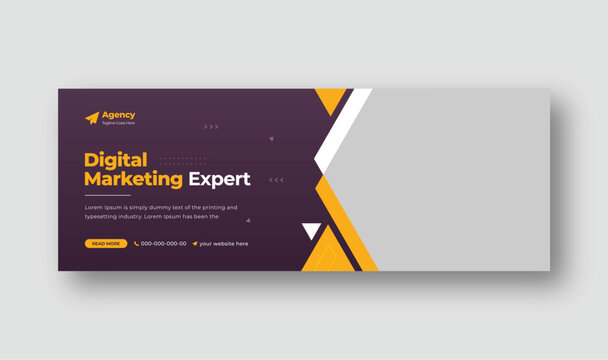 Online marketing lives webinar Facebook cover or web banner Template
