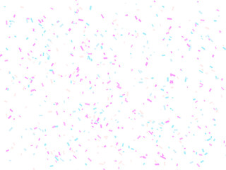 Pastel color confetti on tranparent background, confetti overlay layer. Festive backdrop for your projects.