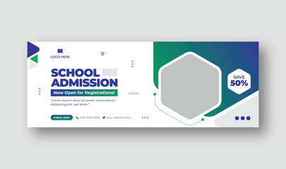 Back to school social media post, web banner, and Facebook cover template