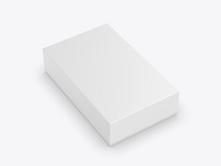 Naklejka premium Blank cell phone or mobile packaging paper box, 3d render illustration.