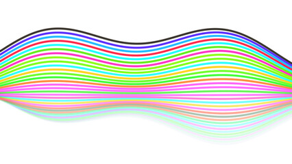 Multicolored line art on white background. Illustration.