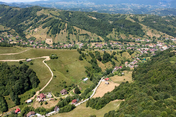 The carpathian landscape at Bran in Romania