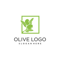 Olive logo desing idea with unique style concept