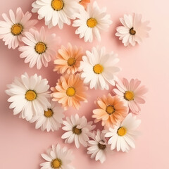Daisies Flowers Background. Generative AI