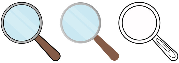 Magnifying glass icon with editable stroke. Isolated vector icon for technology, programming, coding, engineering, websites, UI, business and more. - obrazy, fototapety, plakaty