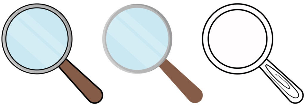 Magnifying glass icon with editable stroke. Isolated vector icon for technology, programming, coding, engineering, websites, UI, business and more.
