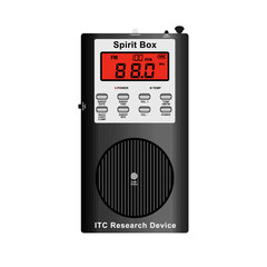 The Spirit Box ghost hunting device vector. Occult mystery ghost hunters equipment in vector.