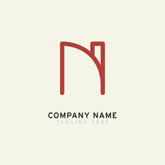 Letter N logotype Monoline style, simple and elegant N logo, Retro theme - Vector