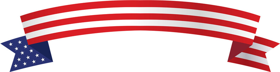 American flag ribbon. USA Independence Day. flag of the United States of America. Decorated on the...