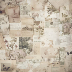vintage background with flowers. Generative AI