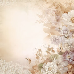 vintage background with flowers. Generative AI