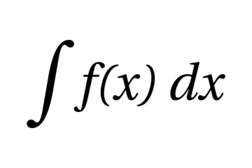 Indefinite integral of function. Algebra. Symbol. Vector illustration.