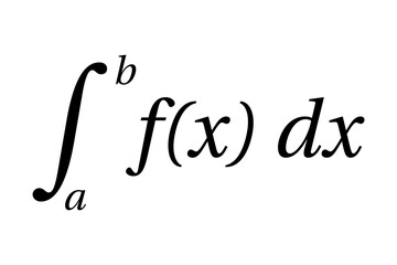 Definite integral of function. Algebra. Symbol. Vector illustration.