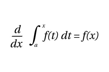 Fototapeta na wymiar Second fundamental theorem of calculus. Algebra. Math Symbol. Vector illustration.