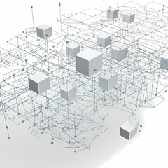 Blockchain Network Illustration. Generative AI