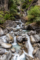Waterfall in Tiger Leaping Gorge, Yunnan province, China
