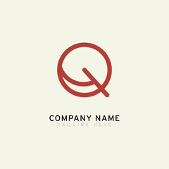 Letter Q logotype Monoline style, simple and elegant Q logo, Retro theme - Vector