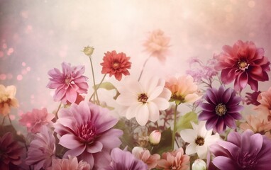 Fototapeta na wymiar flower color valentine background blossom watercolor peonies pastel love design spring. Generative AI.