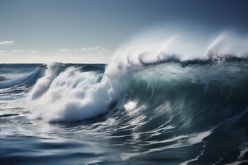 Fototapeta na wymiar blue surfing cool sea crash liquid ocean water wave nature. Generative AI.