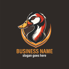 Vector goose head logologo design color © chahnez