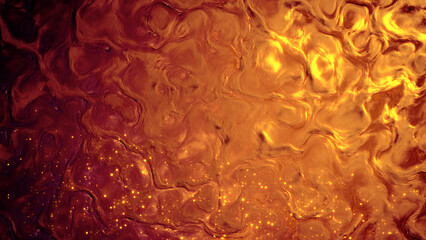 blazing red and orange bio forms forms - abstract 3D illustration