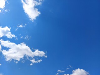 blue sky with fluffy clouds