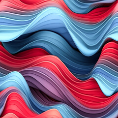 A colorful blue and red wave 3D summer colors image was created - generative ai