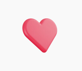 Fototapeta premium 3d Realistic Heart or Love Icon vector illustrations.