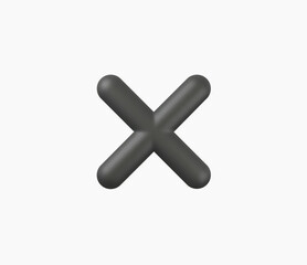 Fototapeta premium 3D Realistic Cross checkmark sign vector illustration