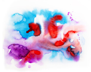 Colorful watercolor painting, artistic abstract background, beautiful design elements