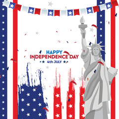 Happy independence day of the usa.Fourth of July Independence Day. Independence day 4 th july. Greeting patriotic card with a flag of America. Happy independence day of USA , Fourth of July 