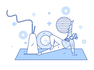 Practicing yoga for physical and mental health flat vector character concept operation hand drawn illustration
