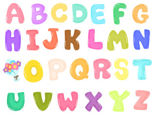 set of colorful letters Alphabet A-Z