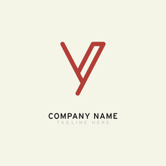 Letter Y logotype Monoline style, simple and elegant Y logo, Retro theme - Vector