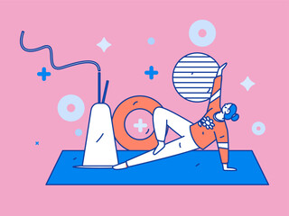 Practicing yoga for physical and mental health flat vector character concept operation hand drawn illustration
