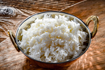 A bowl of freshly cooked basmati rice