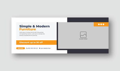 Furniture sale Facebook cover page, web banner suitable for product promotion
