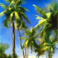 Fototapeta premium palm tree and blue sky