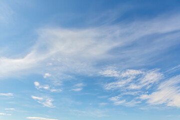 Bright blue sky spring cloudscape backdrop
